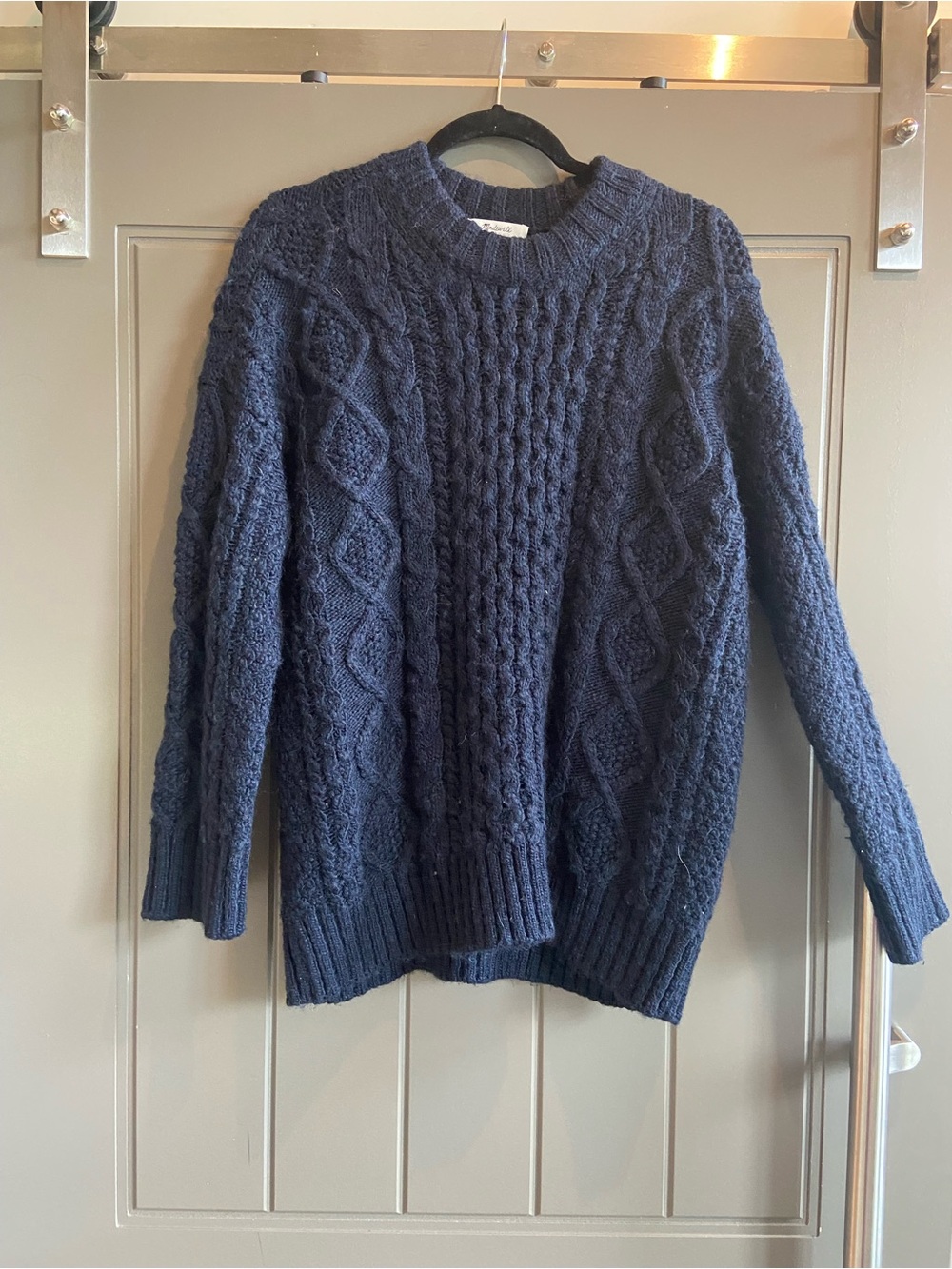 Madewell Navy Cable Knit Sweater